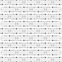 black and white ornament of geometric shapes, elements and lines. interesting pattern. the background.