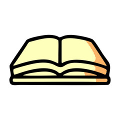 Black line icon for open-book open book magazine library textbook