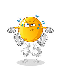  emoticon fart jumping illustration. character vector
