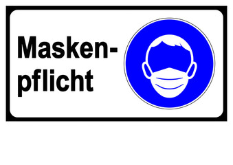 ds309 DiskretionSchild - german text: Maskenpflicht mit Textfreiraum / Hintergrund - Hinweis - Druckvorlage DIN A1 A2 A3 A4 xxl g9990