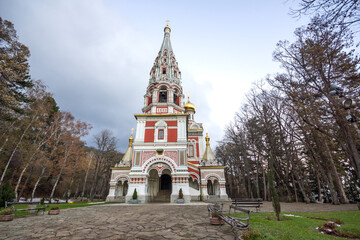 Fototapeta na wymiar Russian church in town of Shipka, Bulgaria