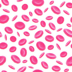 a blood cells seamless pattern. 3d illustration