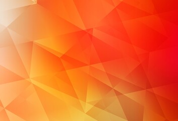 Light Red, Yellow vector triangle mosaic background.