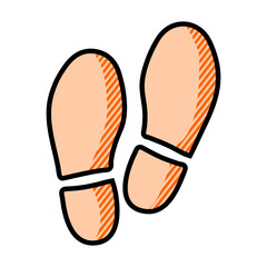 Print of shoe vector icon.Black vector icon isolated