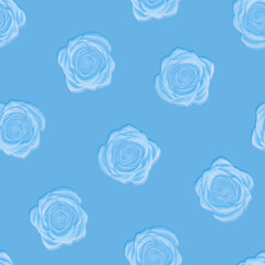 seamless pattern of blue roses. 3d illustration