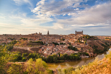 Fototapeta na wymiar Toledo, Spain, Castilla la Mancha, panoramic view.