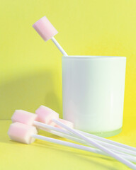 Special toothbrush for elderly people not self-sufficient, disabled people. Oral care and...