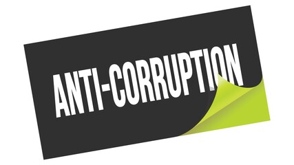 ANTI-CORRUPTION text on black green sticker stamp.