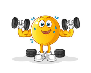  emoticon weight training illustration. character vector