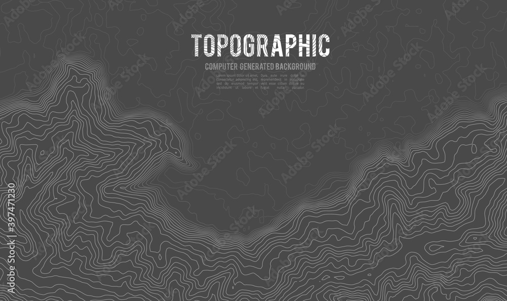 Poster grey contours vector topography. geographic mountain topography vector illustration. topographic pat