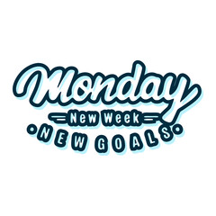 Monday. New week, new goals. Creative hand lettering