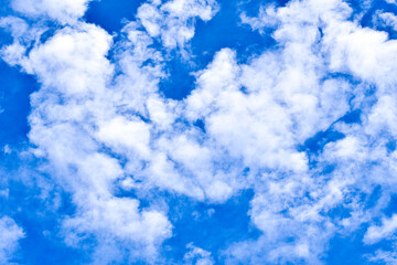 Beautiful blue sky partially covered with white clouds