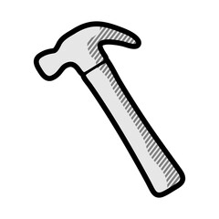 Hammer icon. Black minimalist icon isolated on white background.