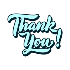 Thank you card, text or lettering. Vector script and handwritten typography.