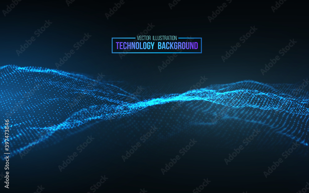 Poster technology background vector in abstract style. abstract technology communication design innovation 