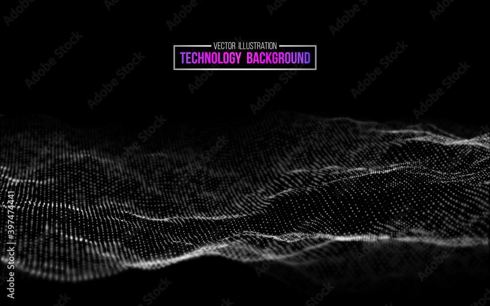 Poster technology background vector in abstract style. abstract technology communication design innovation 
