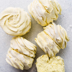 Homemade marshmallows. Pink marshmallows. Homemade sweets.