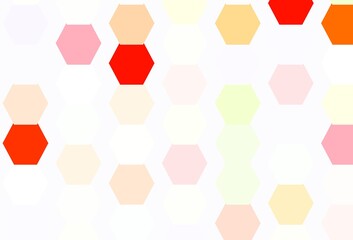 Light Multicolor vector background with set of hexagons.