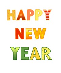 Happy new year colorful word image
