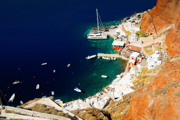 Obraz premium Amoudi bay, Santorini, Greece