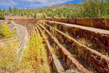 Staircase Face of Santa Fe Dam in Williams AZ. The dam is open to the public. No property release is needed.