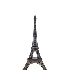 Fotobehang Eiffeltoren Eiffeltoren (Parijs, Frankrijk) geïsoleerd op een witte achtergrond