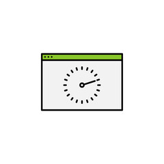 Obraz premium web browser, time, clock, wall icon. Signs and symbols can be used for web, logo, mobile app, UI, UX
