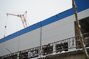 Construction. Crane on the construction site. High quality photo