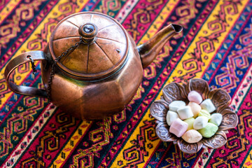 Oriental sweets and herbal tea