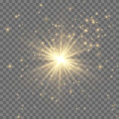 Naklejka premium Glow light effect. Star burst with sparkles.Sun.