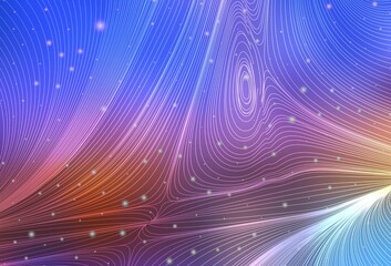 Light Blue, Yellow vector pattern with spheres, curves.