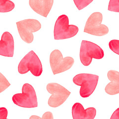 pattern hearts red coral