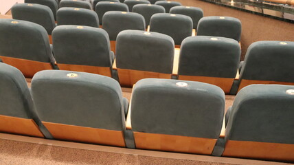 row of cozy seats in european theatre