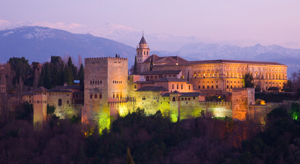 Alhambra, UNESCO World Heritage Site. Granada City. Andalusia, Southern Spain Europe