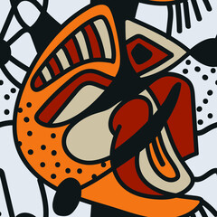 Seamless backdrop with unusual hand drawn colorful pattern