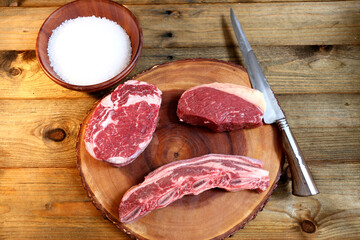 T Bone, Chorizo, Ancho, Picanha. Especial raw cuts for barbecue.  