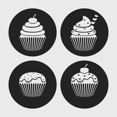 Cupcake icon set collection