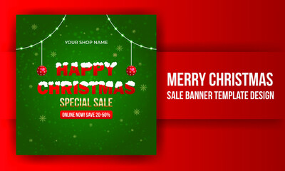 Marry Christmas Sale Banner Template Design