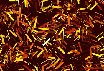 Dark yellow, orange vector texture with colorful lines.