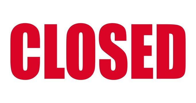 closed square animation. closed sign. closed banner