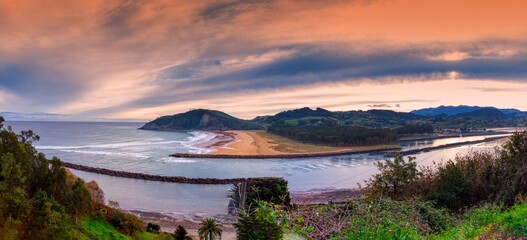 Rodiles beach in Asturias, Spain.