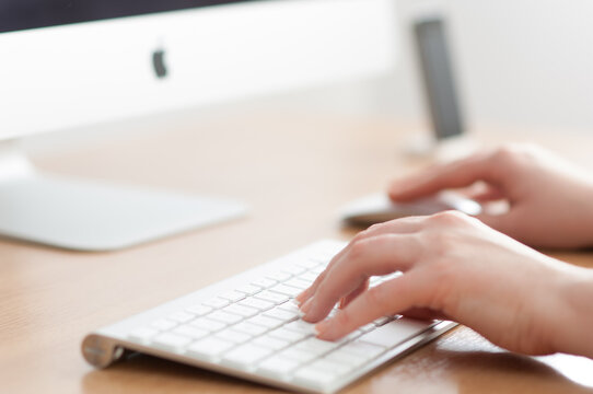 Zagreb, Croatia - January 31, 2015: Working On A Apple IMac Computer