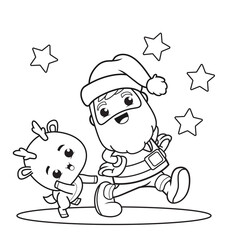 coloring book christmas day with santa claus and cute deer(12)