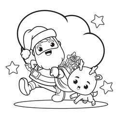 coloring book christmas day with santa claus and cute deer(13)