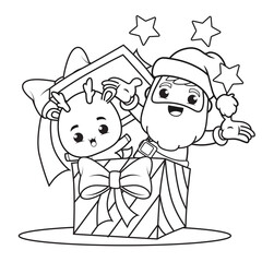 coloring book christmas day with santa claus and cute deer(15)
