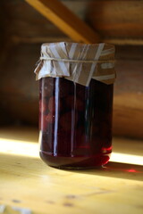 Jam in a glass jar