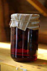 Jam in a glass jar
