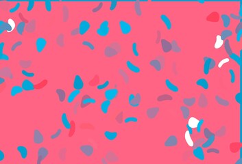 Light Blue, Red vector pattern with chaotic shapes.