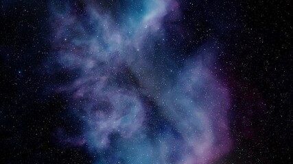 nebula gas cloud in deep outer space, Science fiction illustrarion, colorful space background with stars 3d render
