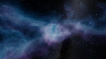 Naklejka na ściany i meble nebula gas cloud in deep outer space, Science fiction illustrarion, colorful space background with stars 3d render 